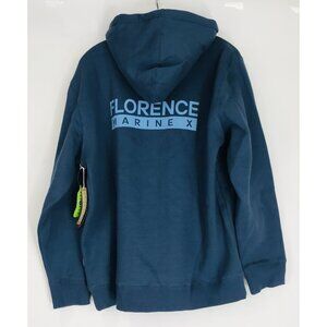 Florence Marine X Sweatshirt Mens Size Large L Blue Surfer Hoodie Fleece Pocket